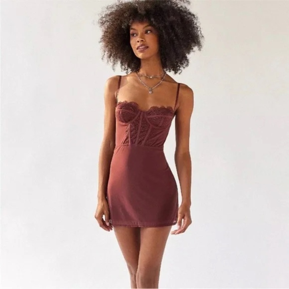 Urban Outfitters Brown Corset Mini Dress